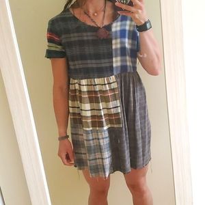 Quilted flannel patch dress. Fall/winter.